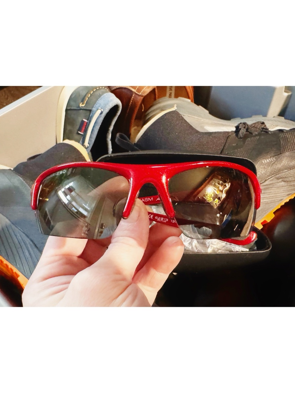 Revo Chasm Polarized Sunglasses Red Wrap Sport Sunglasses w/ Case Made in USA